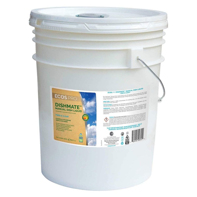 Ecos Pro Line PL972105 Dishmate Manual Dish Liquid, Free And Clear, 5 Gal Pail