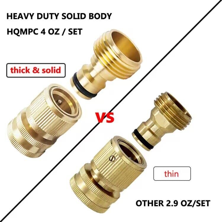HQMPC Garden Hose Quick Connect Solid Brass Connector 4 Sets, gallery