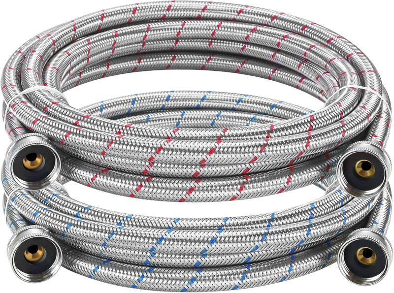 15FT Extra Long Washing Machine Hoses by Fetechmate 3/4'' Standard NPT Connectio