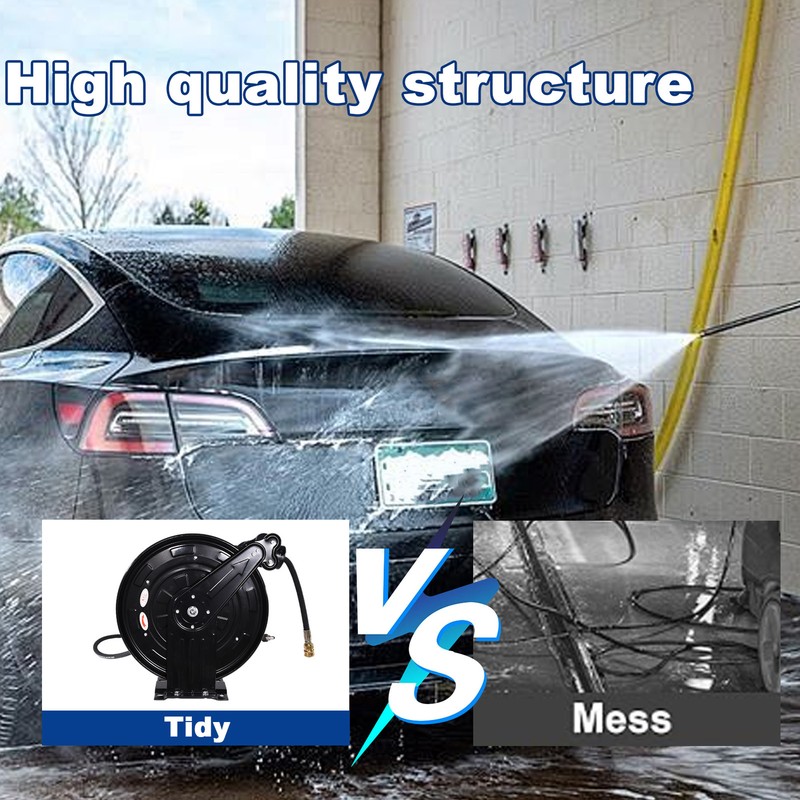 Heavy Duty High pressure Power Washer Jet Wash Hose Reel (3/8" HoseX15M,4000PSL) gallery