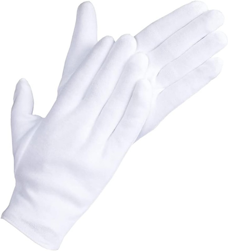 DO 20 Pcs White Cotton Gloves for Eczema, Dry Hands, Moisturizing,