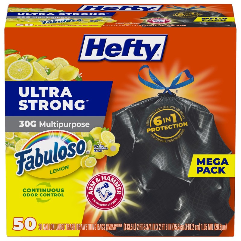 Hefty Ultra Strong 30 Gallon Trash Bags Large Trash Bags 30 Gallon Size