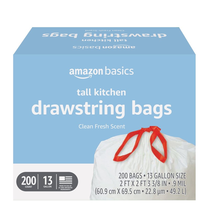 Retailer Basics Scented Trash Bags Tall Kitchen Drawstring Clean Fresh Scent 13