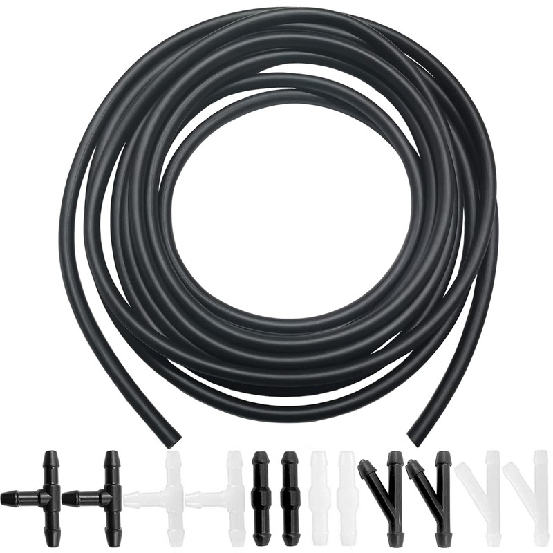 Windshield Washer Hose Kit – Includes 4 Meter 1-Set, Black, White