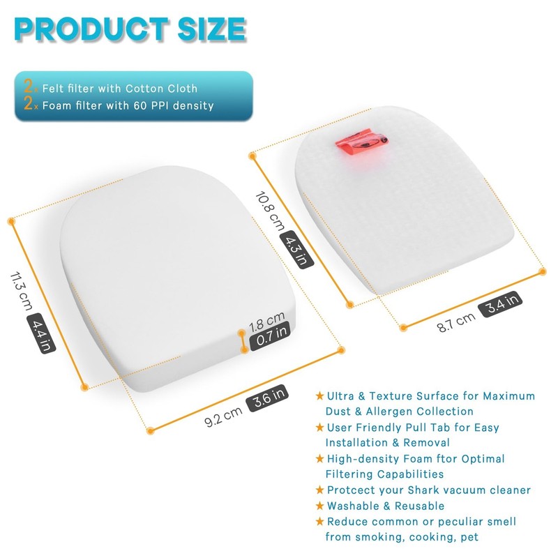 IZ862H UZ565H Filters (2 Felt and 2 Foam 2Pack Sponge gallery