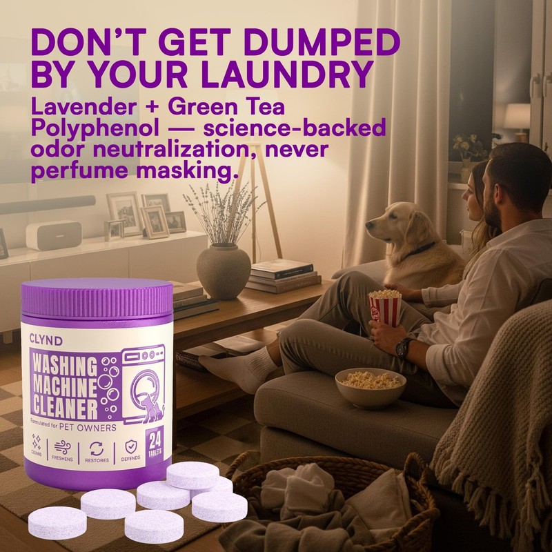 CLYND Washing Machine Cleaner Tablets 24 Pack 1 Count (Pack of 24), Lavender gallery