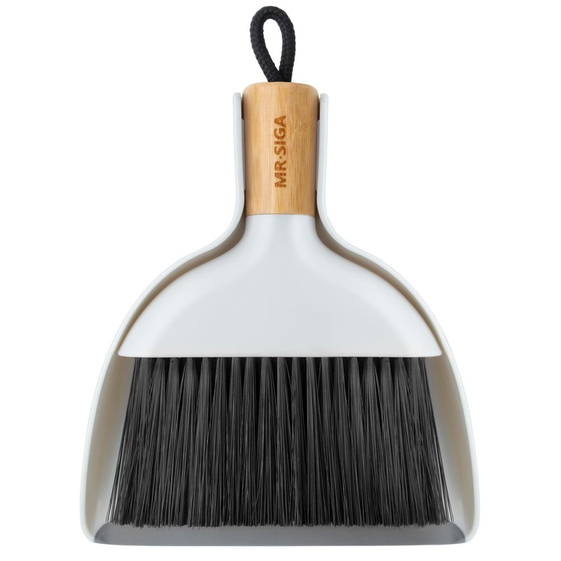 MR.SIGA Mini Dustpan and Brush Set, Portable Cleaning 7.1*6.2*1.7 in, White