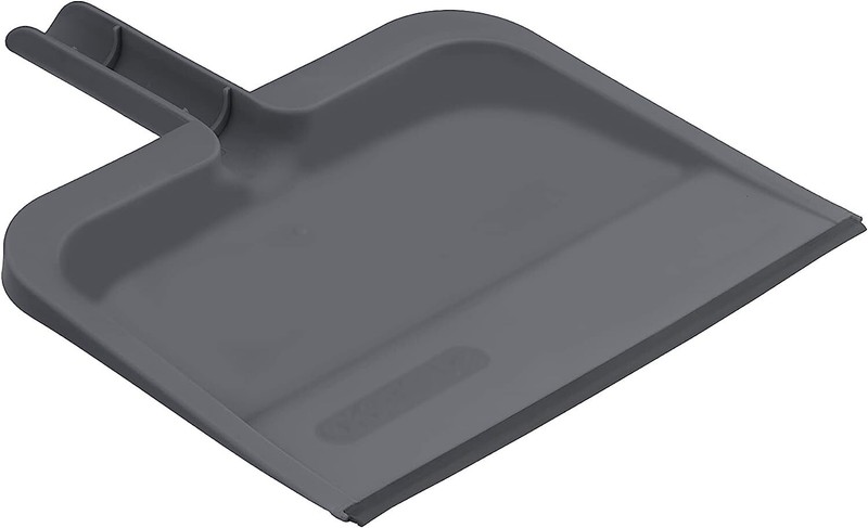 Superio Heavy Duty Clip-On Dustpan with Rubber Lip, 10″ wide Dustpan, Grey