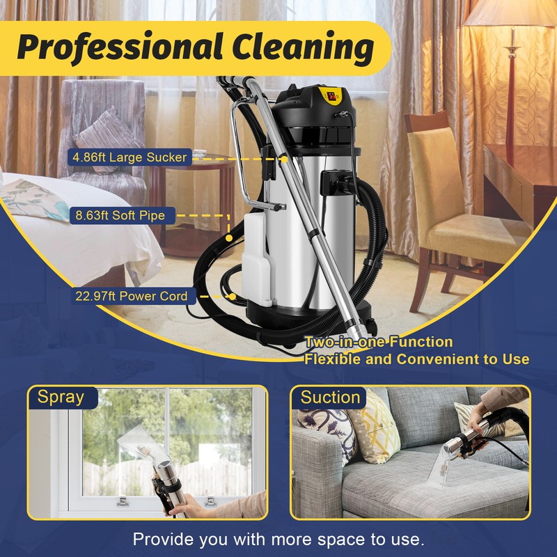 40L 3in1 Commercial Carpet Cleaning Machine, Vacuum Cleaner Extractor gallery