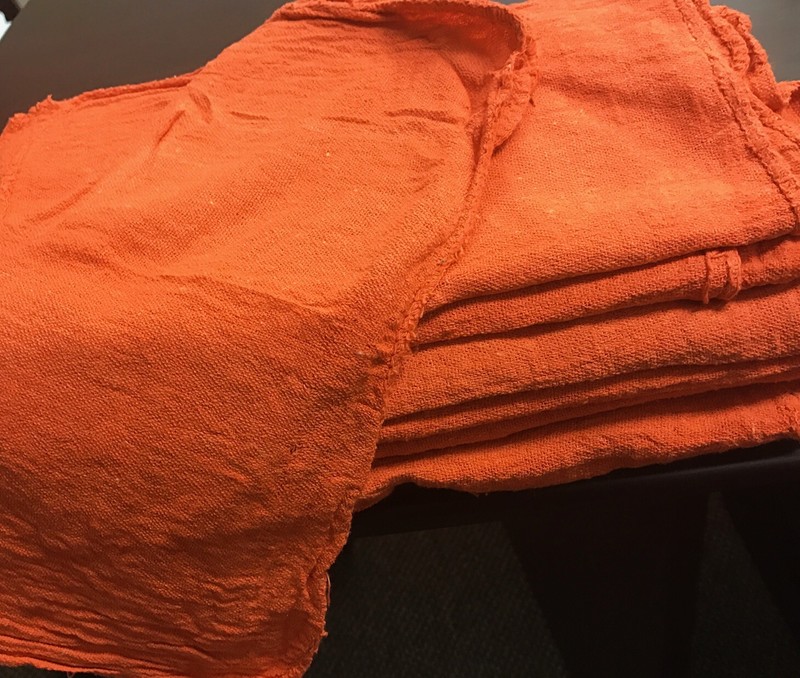 100 new great mechanics shop rags towels orange jumbo 13″X14″