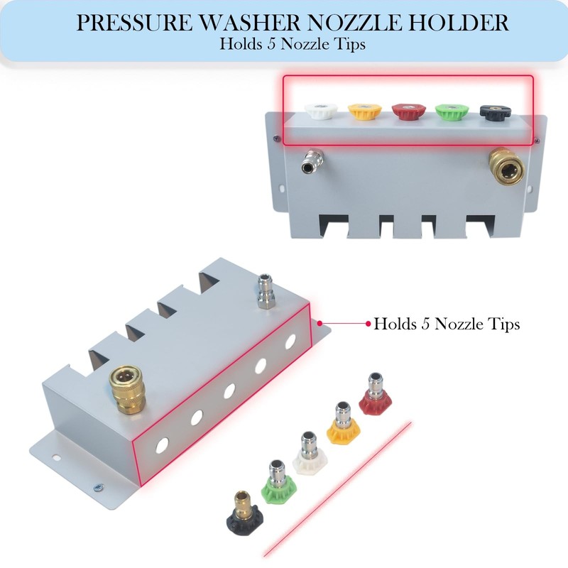 Pressure Washer Gun & Wand Holder - Foam Cannon & Nozzle Tip Holder for Car P... gallery