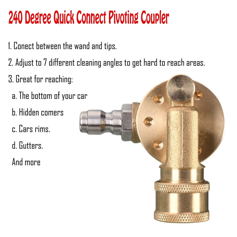 Tool Daily Pivoting Coupler for Pressure Washer Tips, Gutter Cleaner... gallery