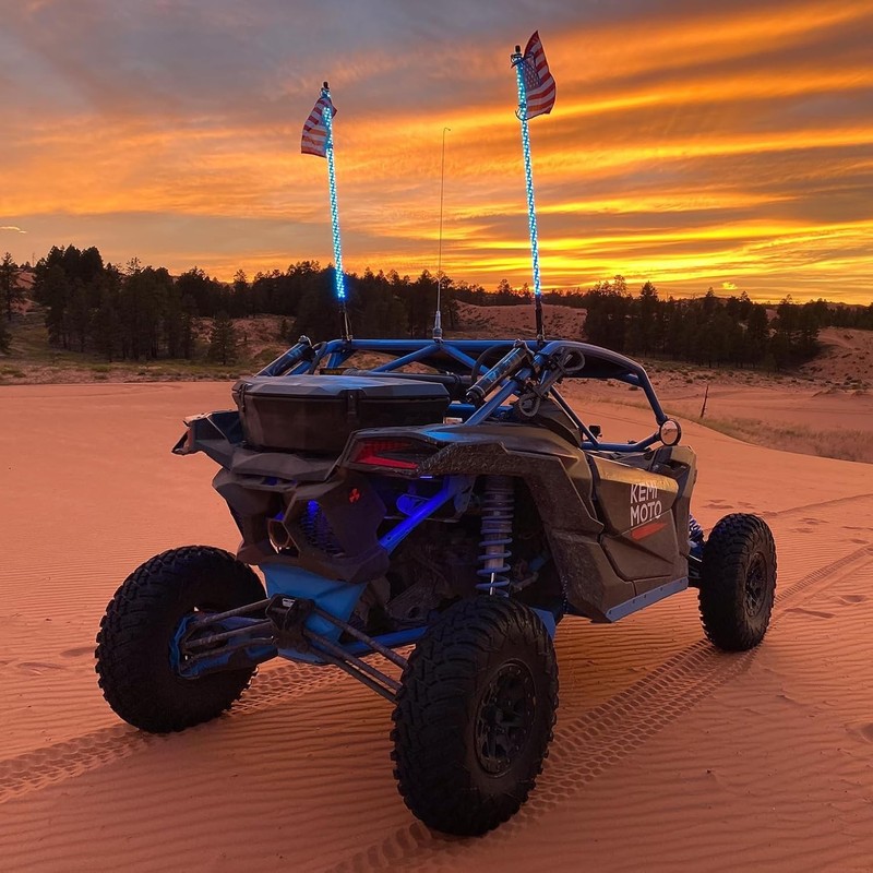Kemimoto 2Pc 4Ft Spiral Led Whip Lights For Utv Led Whips For Sxs Atv Boat gallery