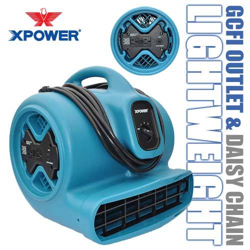 XPOWER P-600A 1/3 HP 2400 CFM Industrial Air Mover Carpet Dryer Fan