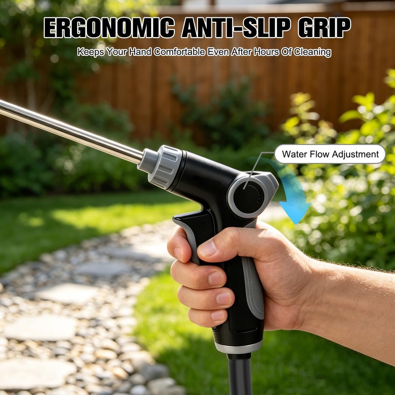 Turbo High Pressure Washer Gun, Heavy Duty Garden Hose Nozzle, Turn Any Black gallery
