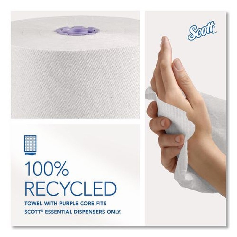 Scott 58423CT 8" x 700' 1-Ply Recycled Hard Roll Paper Towels - White (6/CT) New gallery