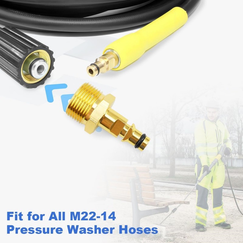 Brass Quick Coupler M22 14mm For Karcher K2-K7 Series Pressure Washer Hose gallery