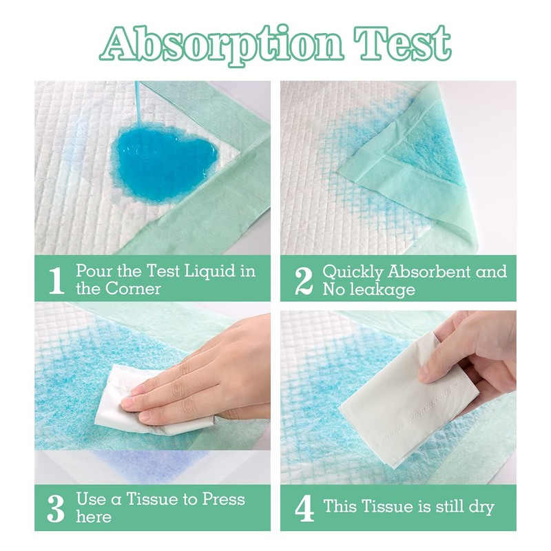 Disposable Underpads with Adhesive Tapes 23'' X 36'' 23X36（40Pcs）, Green gallery