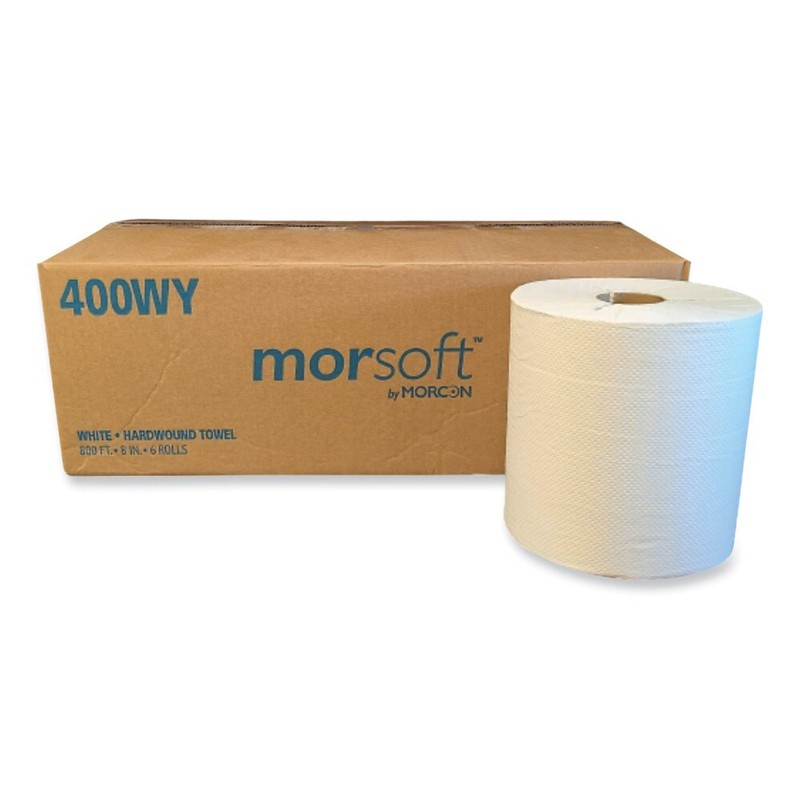 Morcon Paper 400WY Morsoft 8″ x 800′ Controlled Towels – White (6-RL/CT) New