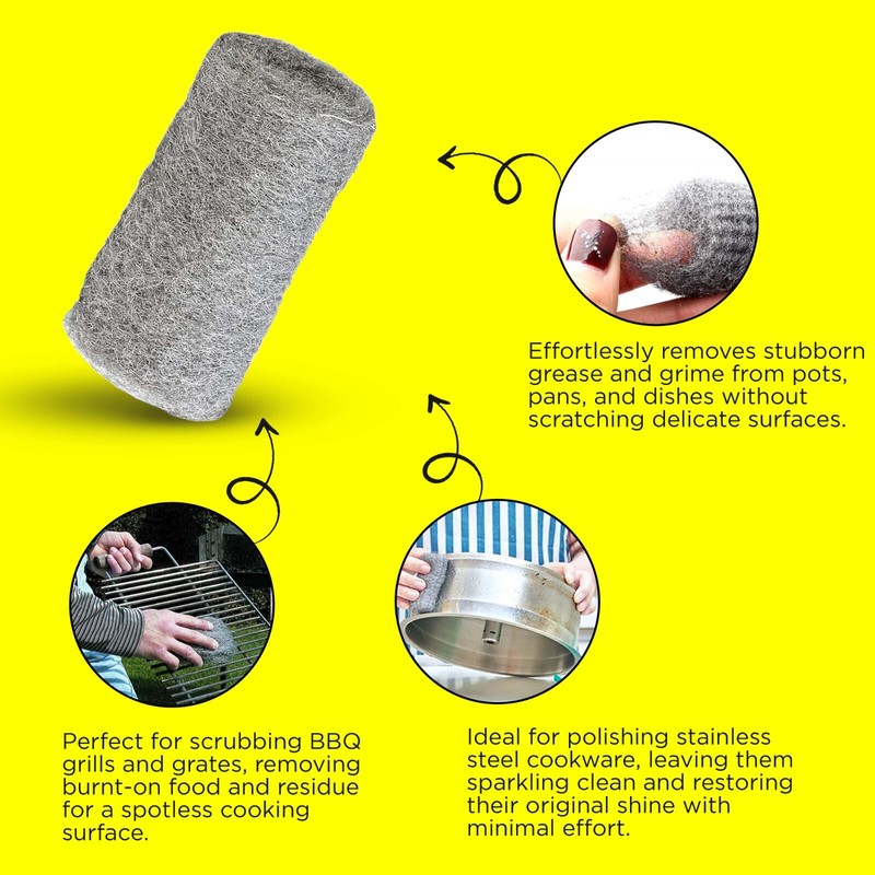 SteelWool Grade 0000 - Finest Grade, Multi-use Furniture, Cleaning, Mice Control gallery