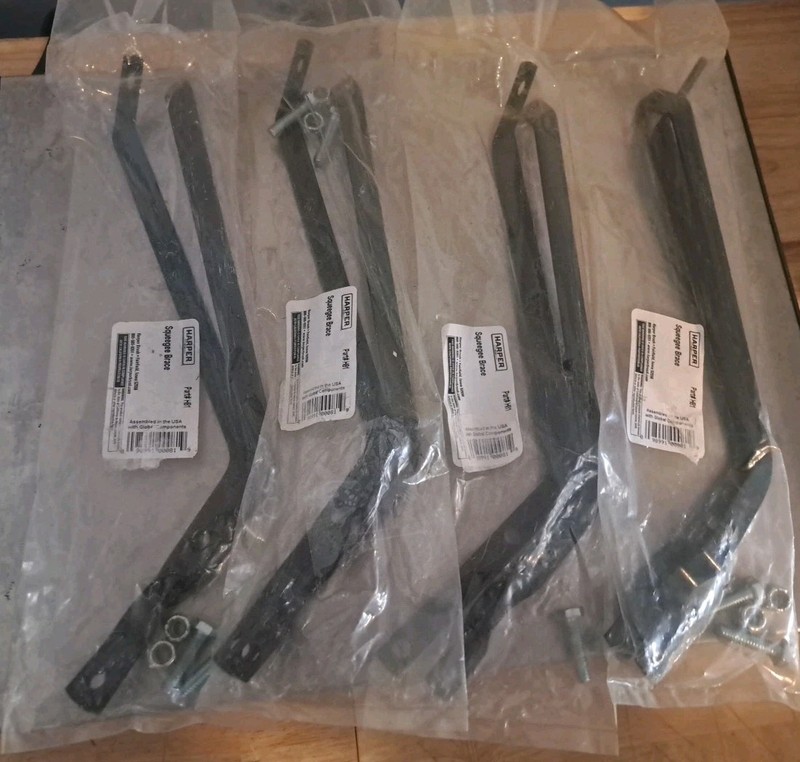 Harper H81 Squeegee Handle Metal Brace With Hardware Black LOT OF 4