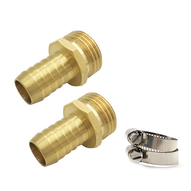 2Pcs Male Brass Garden Hose Thread Water Repair 1/2 Inch,