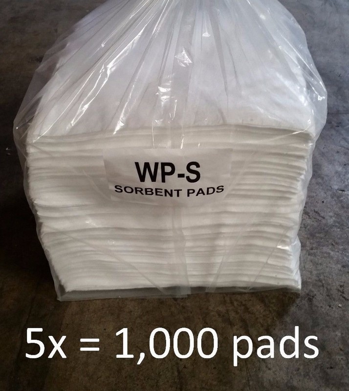 5x WPB200S - Oil Only Absorbent Pads - 200 Pads Per Case, 15" x 19" White WP-S