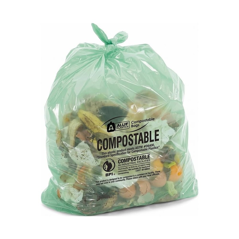 Aluf Plastics Biodegradable Compost Bags – 20-30 Gallon 70Ct Atsm D6400
