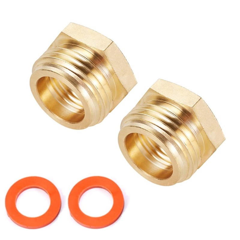 Kbrotech Brass Garden Hose Adapter, 3/4” GHT male x 1/2” NPT Female,