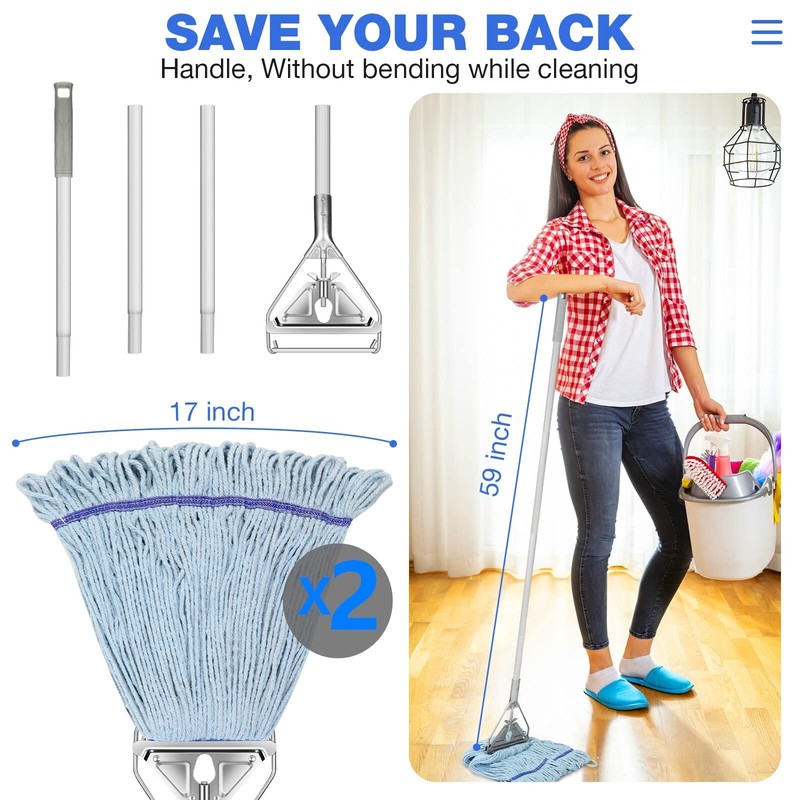 String Mop for Floor Cleaning - Heavy Duty Industrial Commercial Wet Mop with... gallery