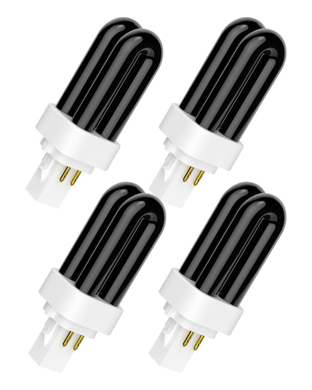 Dichroma 41050 7W Replacement Bulbs Compatible with Dynatrap 4 Pack, Black