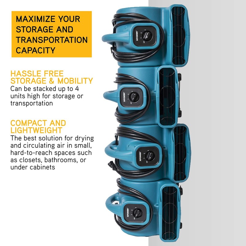 Air Mover 138W 600 CFM Centrifugal Carpet Dryer Stackable P-80A XPOWER gallery