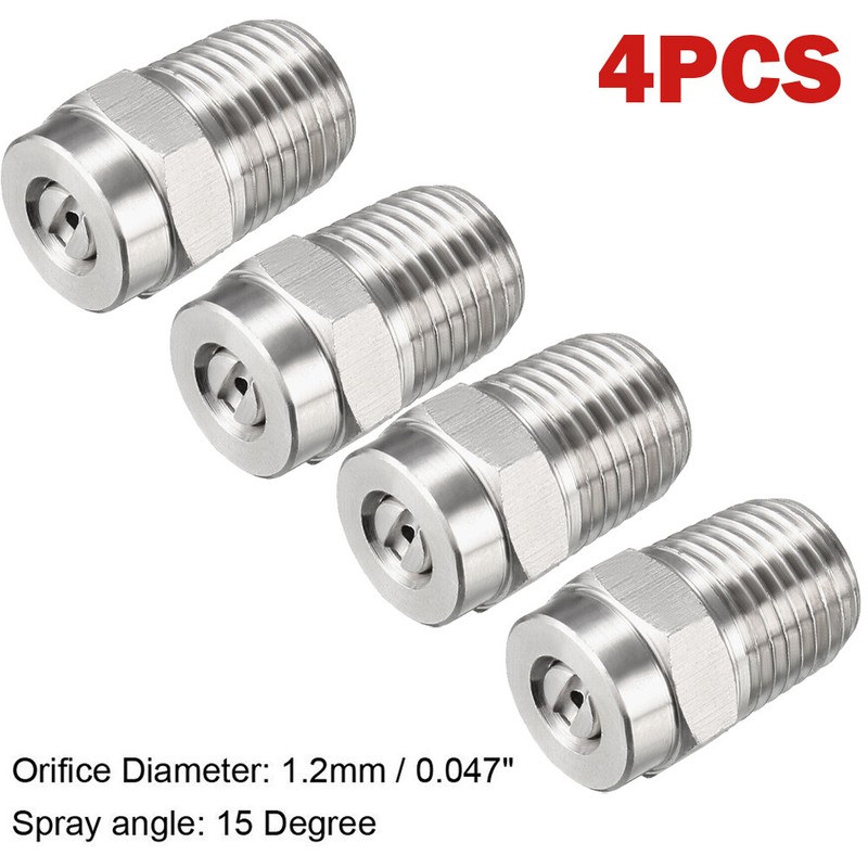 4PCS Pressure Washer Nozzle 1/4NPT Thread Spray Tip 15 Degree for Home Garden