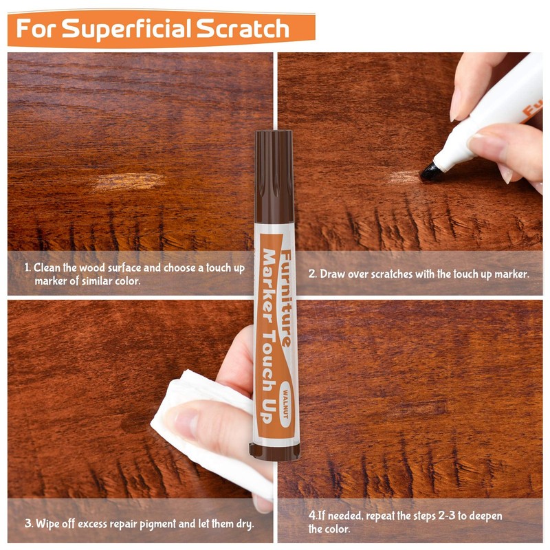 REALINN Wood Furniture Repair Kit- Set of 28 - Touch Up 28 Piece Set, Brown gallery