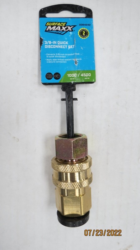 SURFACE MAXX 0064242 PRESSURE WASHER 3/8" THREADED QUICK CONNECT SET NEW