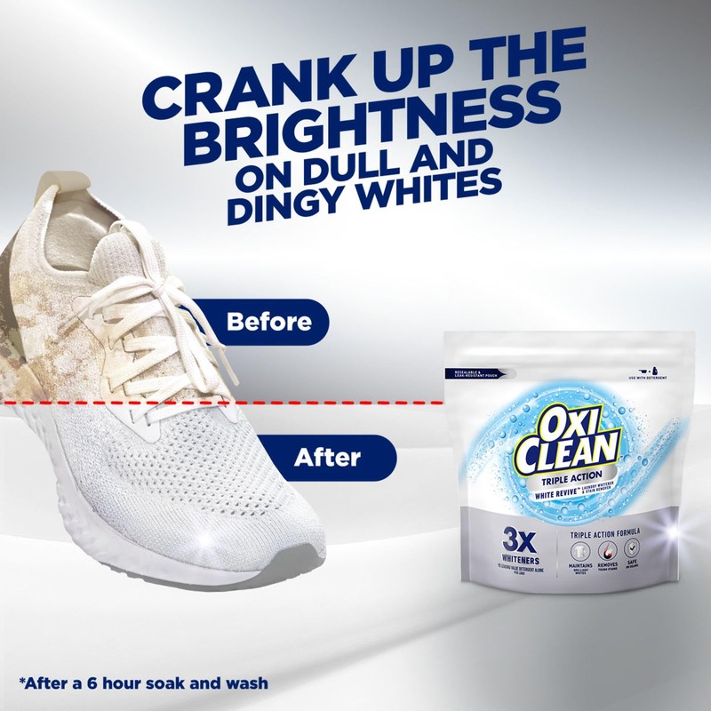 OxiClean Triple Action White Revive Laundry Whitener and 64 Ounce (Pack of 1) gallery
