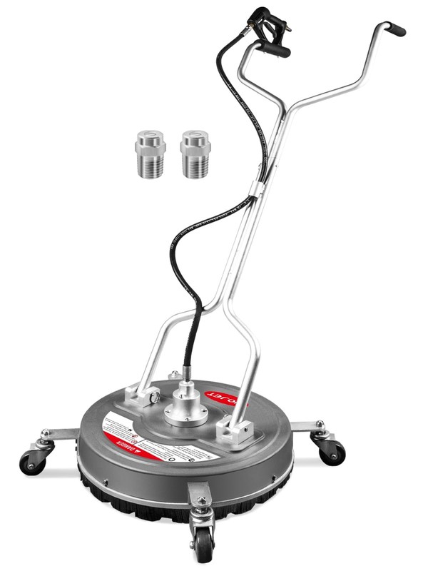 WOJET 18” Pressure Washer Surface Cleaner with 4 Wheels & Dual 18 inch, Gray