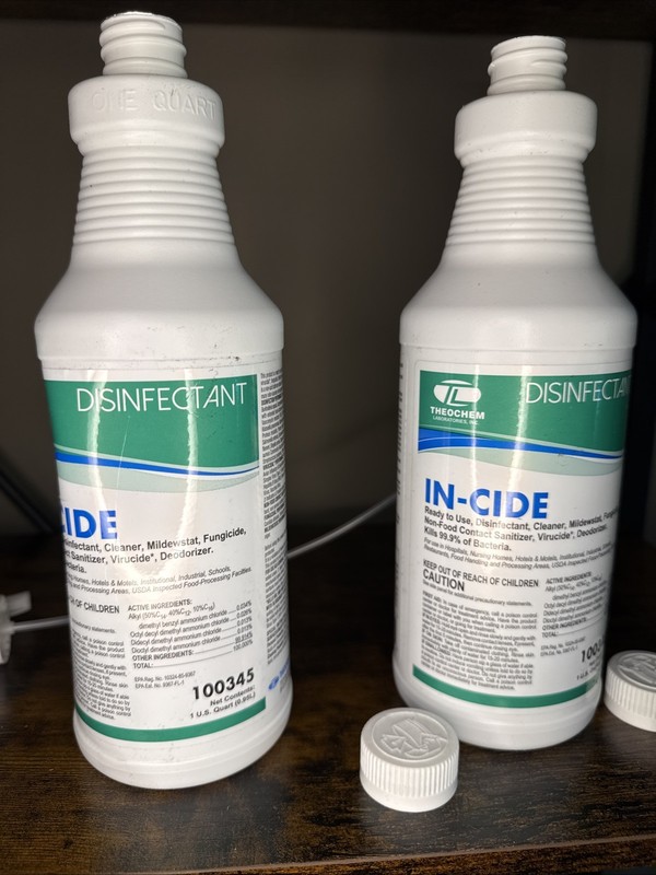 2 Theochem In-Cide Ready to Use Disinfectant Cleaner 32 oz Seal Sprayer Trigger