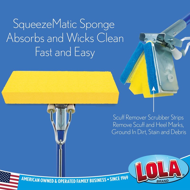 LOLA Squeeze Matic Butterfly Sponge Mop Refill, 9", 2 Pack 2 Pack, Yellow gallery