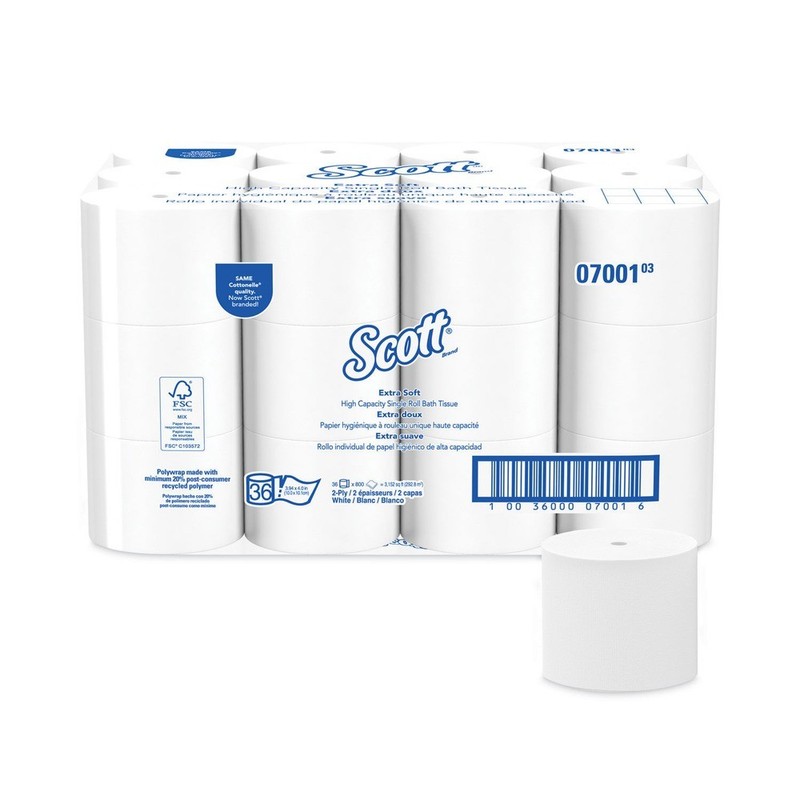 Scott 07001 2-Ply Essentia Coreless Roll Bath Tissue - White (36/Carton) New