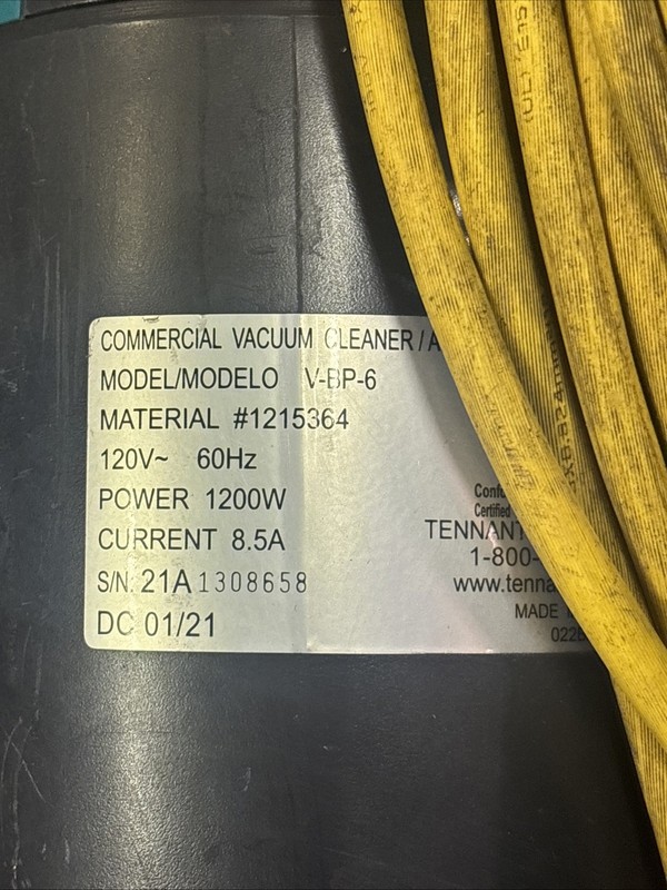 Tennant V-BP-6 Commercial Backpack Vacuum Cleaner-120V No Hose Working Used gallery