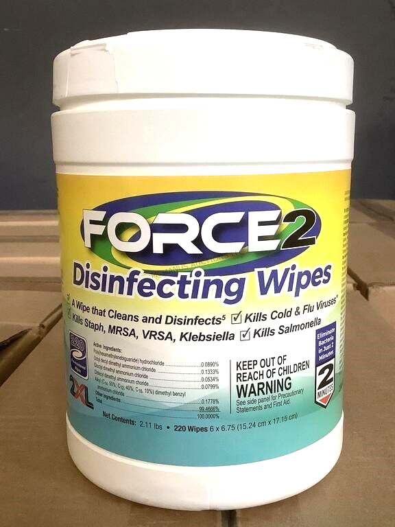 Force2 Disinfecting Wipes, 220ct Kitchen, Bath, etc., 2XL-407 Wipes