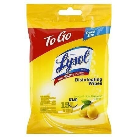 LYSOL Disinfecting Wipes – Lemon & Lime Blossom To-Go Flatpack 15 ct. (Pack…