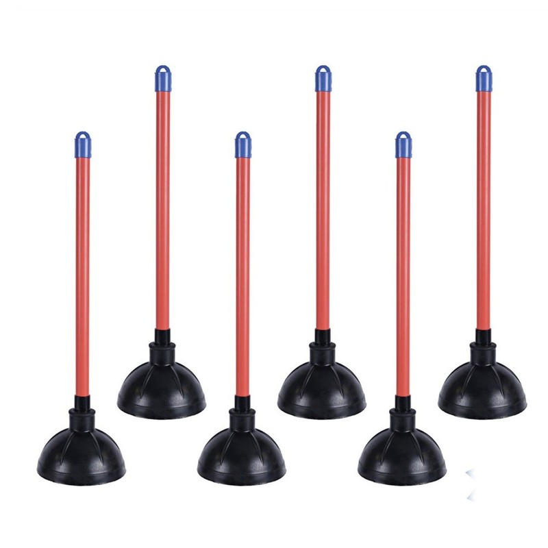 Boardwalk 09201 18 in. Plastic Handle Toilet Plunger – Red/Black (6/Carton) New