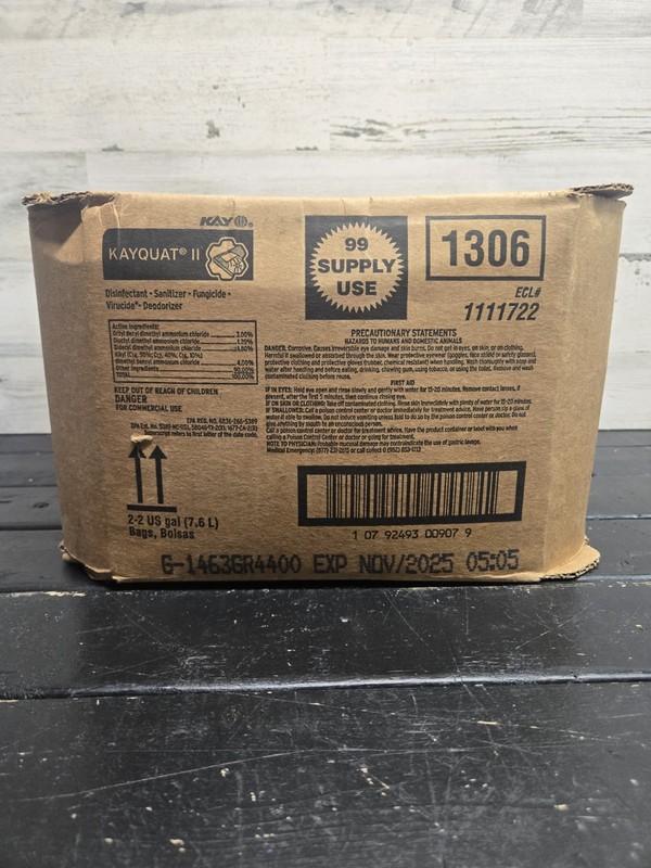 NEW Kay Kay Quat II Sanitizer – 2 x 2 Gal. Bag (EXP: 11/2025) #1306- 1111722