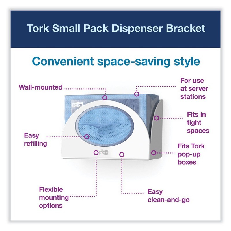 Tork 655300 8.42 in. x 4.22 in. x 5.74 in. Small Bracket Wiper Dispenser WT New gallery