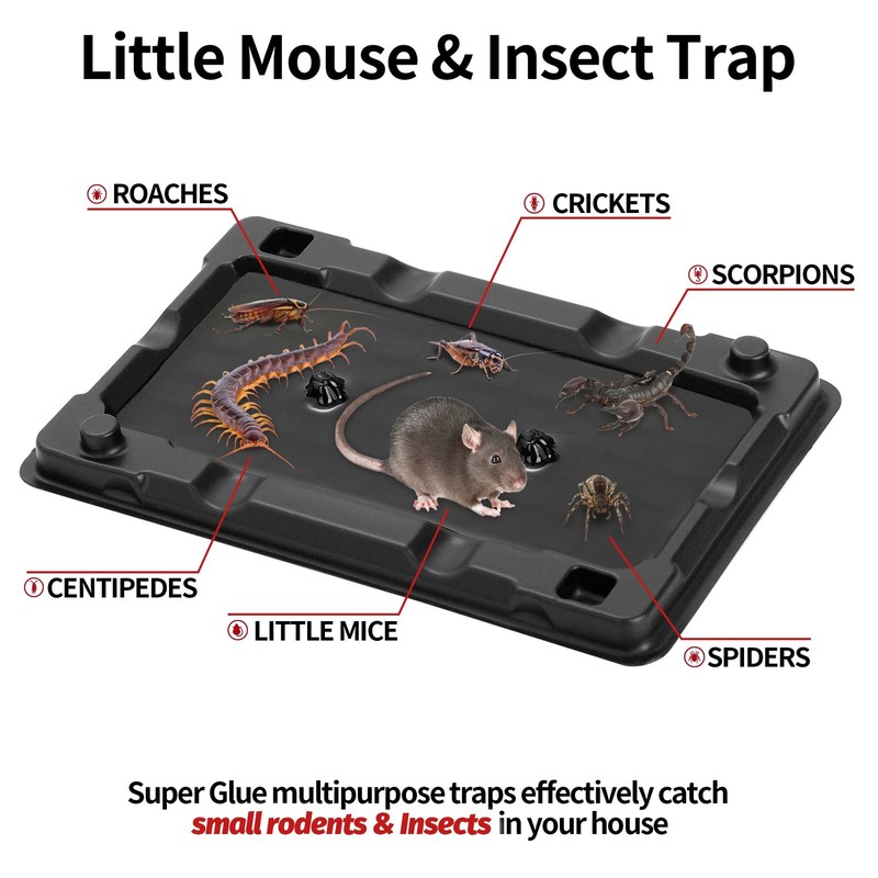 LULUCATCH Mouse & Insect Traps 12 Pack, Heavier Sticky 12 Black gallery