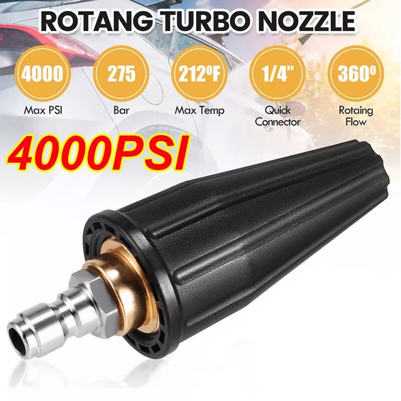 1 Pcs Power Pressure Washer 4000PSI Turbo Nozzle Rotating-Rotary 4.0 GPM Nozzles