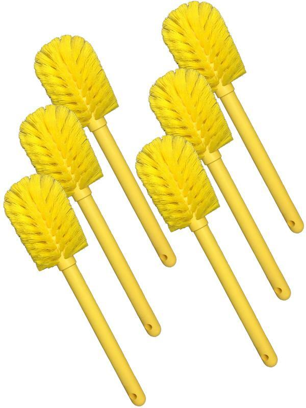 Goblet Cleaning Bottle Brush Durable Bristles & Long Handle, Yellow (Pack of 6)
