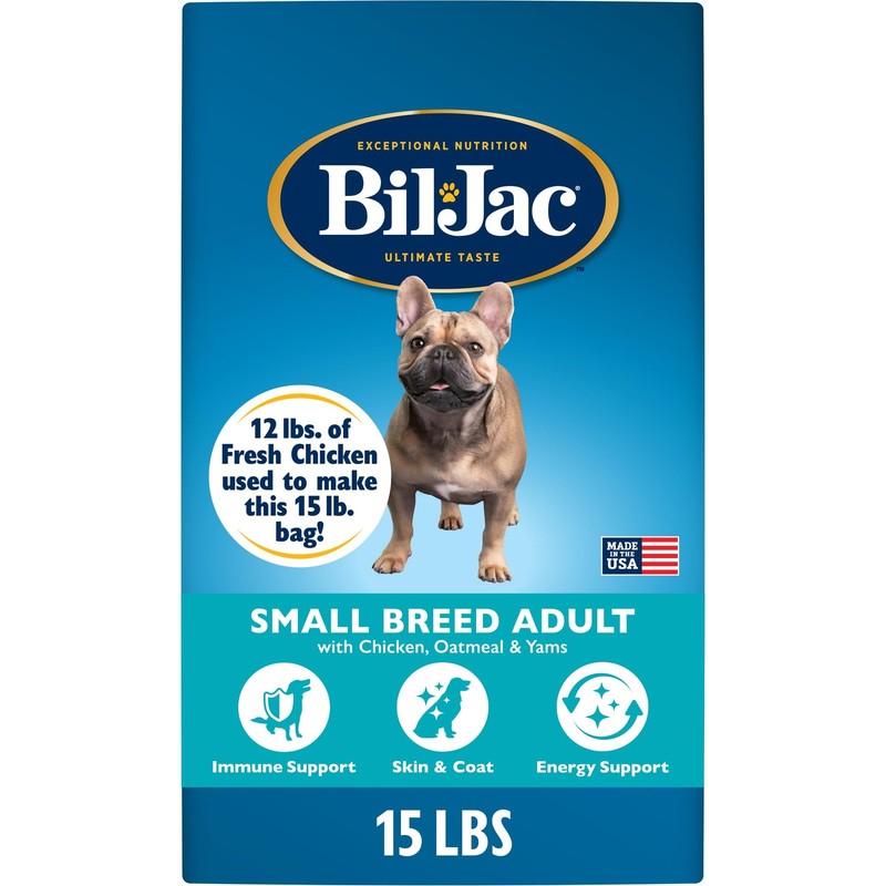Bil-Jac Small Breed Adult Dry Dog Food Chicken Oatmeal Yams Recipe 15 Lb